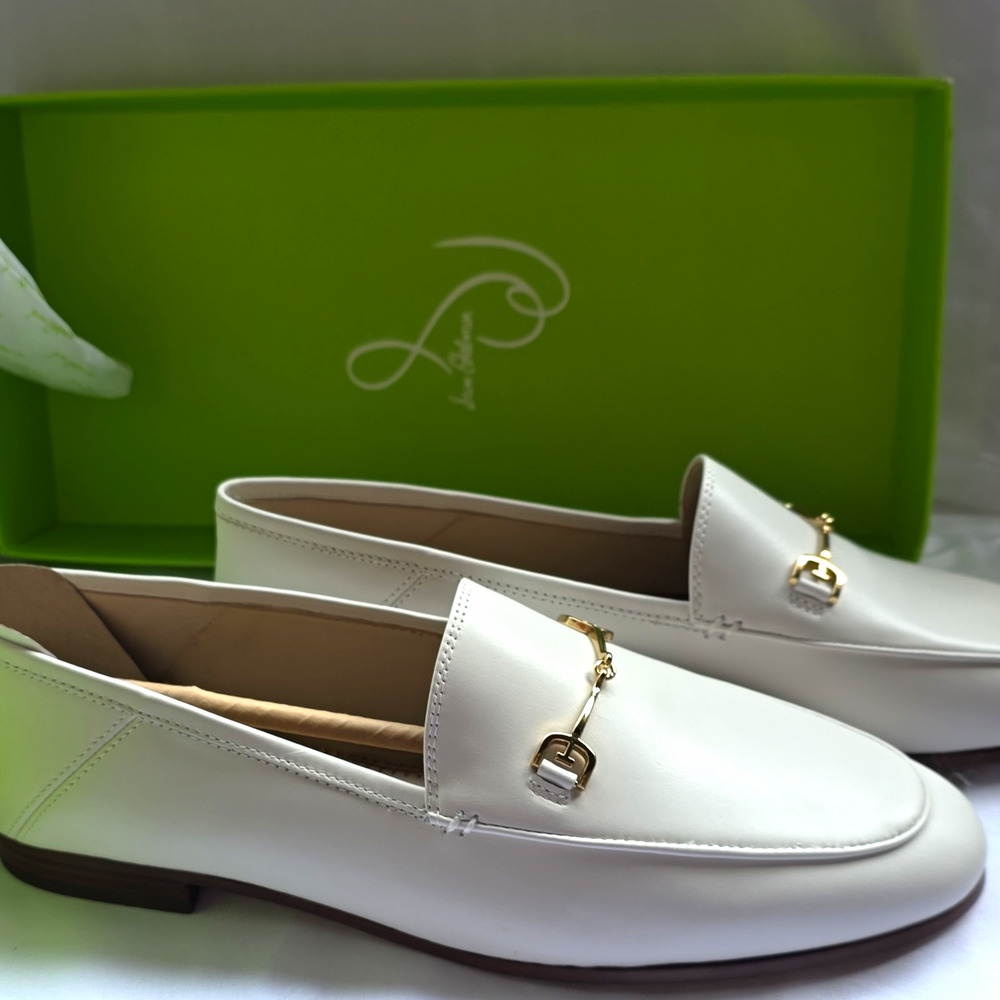 Sam Edelman Women's White Faux Leather Slip-On Loafer Flats Round Toe 9.5
